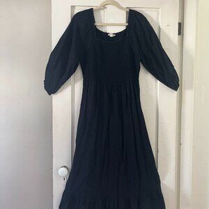 Fat Face Amelie Black Regular Midi Dress UK Size 16
